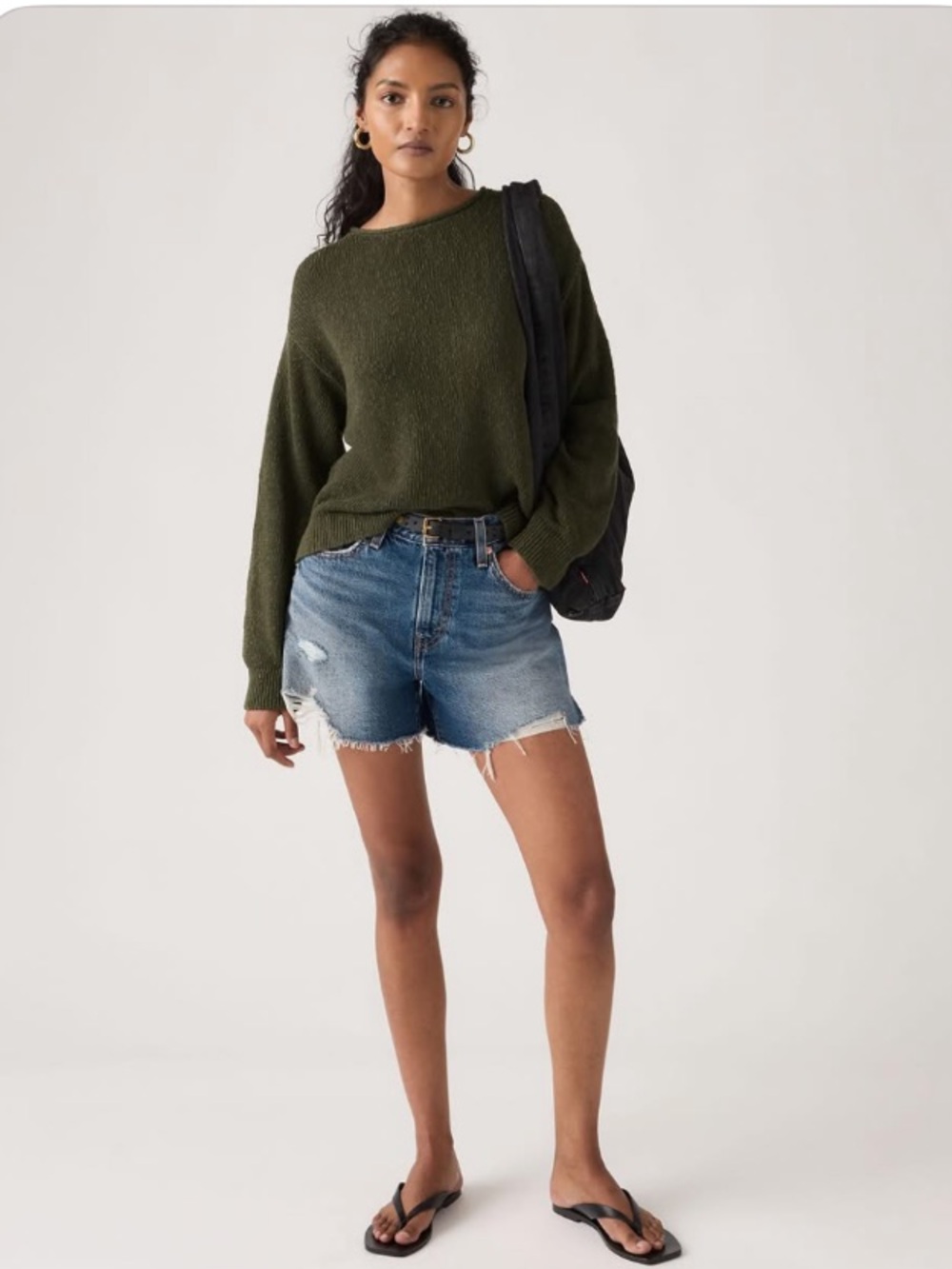 Women’s Levi's Indigo Denim Shorts with Raw Hem